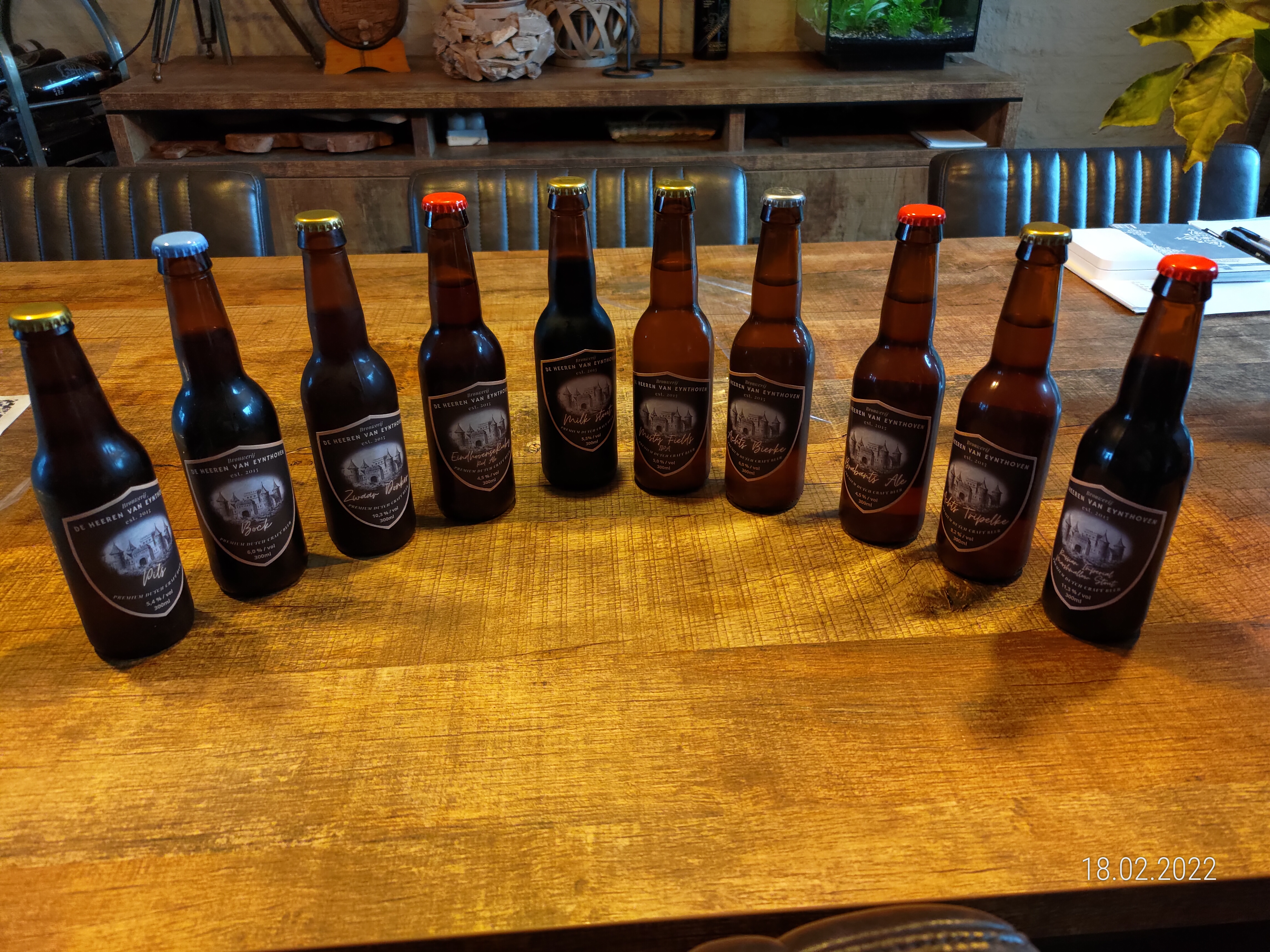 Het complete assortiment op een rij